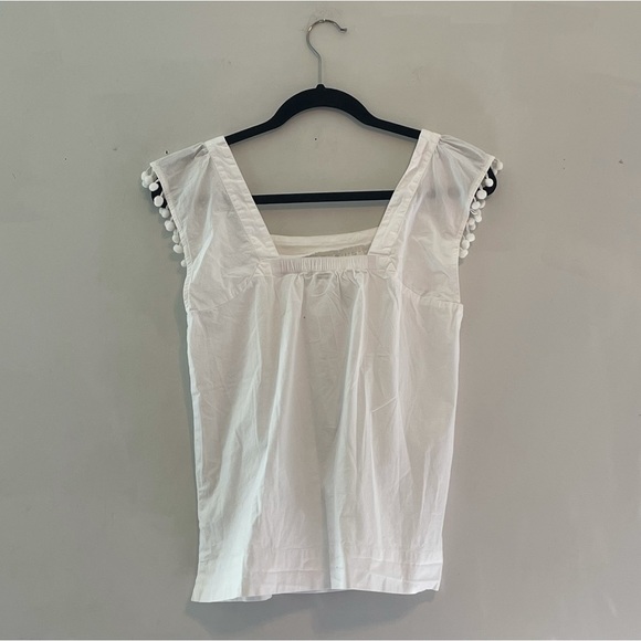 J. Crew Square Neck Cotton Poplin Cap Sleeve Top - Picture 2 of 12